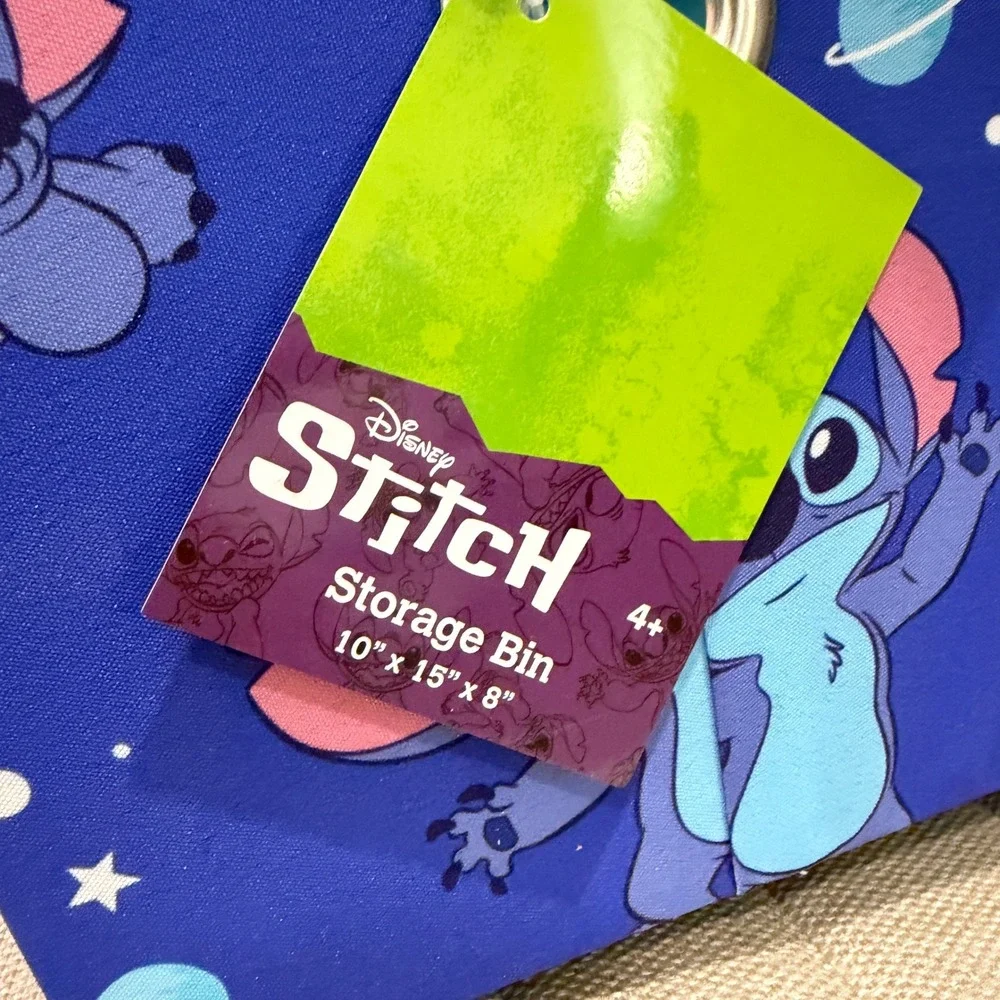 NEW Disney Stitch Storage Bin Set of 3 Blue Galaxy Space‎ Fabric Organizers